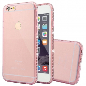 Silikonhülle Strass Steine Pink für Samsung Galaxy S7