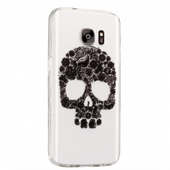 Silikonhülle Transparent mit Motiv Totenkopf für Samsung Galaxy S7 Edge