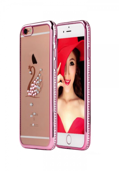 Luxus Diamant Schwan Silikonhülle mit Strass Steinen für iPhone 6 Plus & 6S Plus